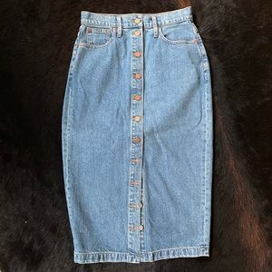 MADEWELL DENIM MIDI SKIRT